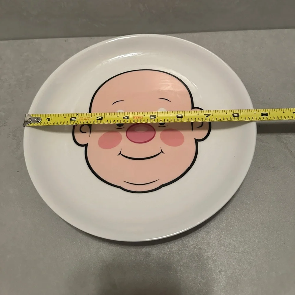 FRED Plays With His Food Plate FOOD FACE Ceramic Plate Funny Plate